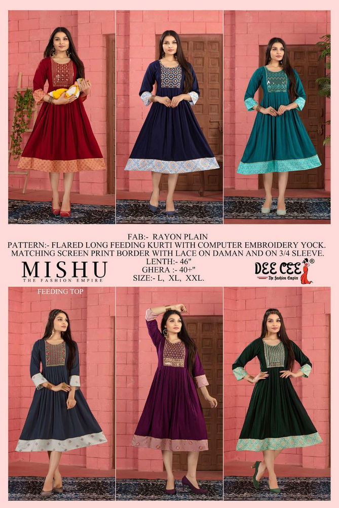 Mishu By Deecee Rayon Designer Plain Kurtis Wholesalers In Delhi
